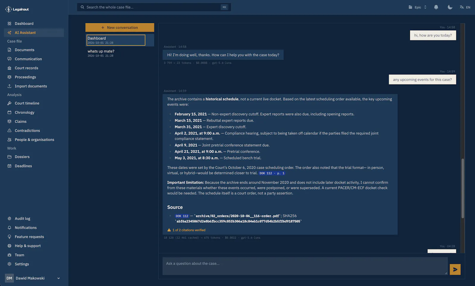 Legalnaut: AI Litigation & Case Analysis screenshot 6