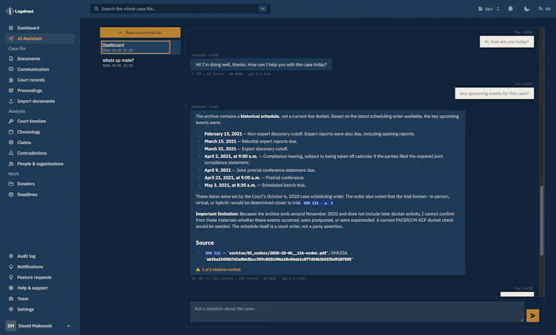 Legalnaut: AI Litigation & Case Analysis screenshot 6