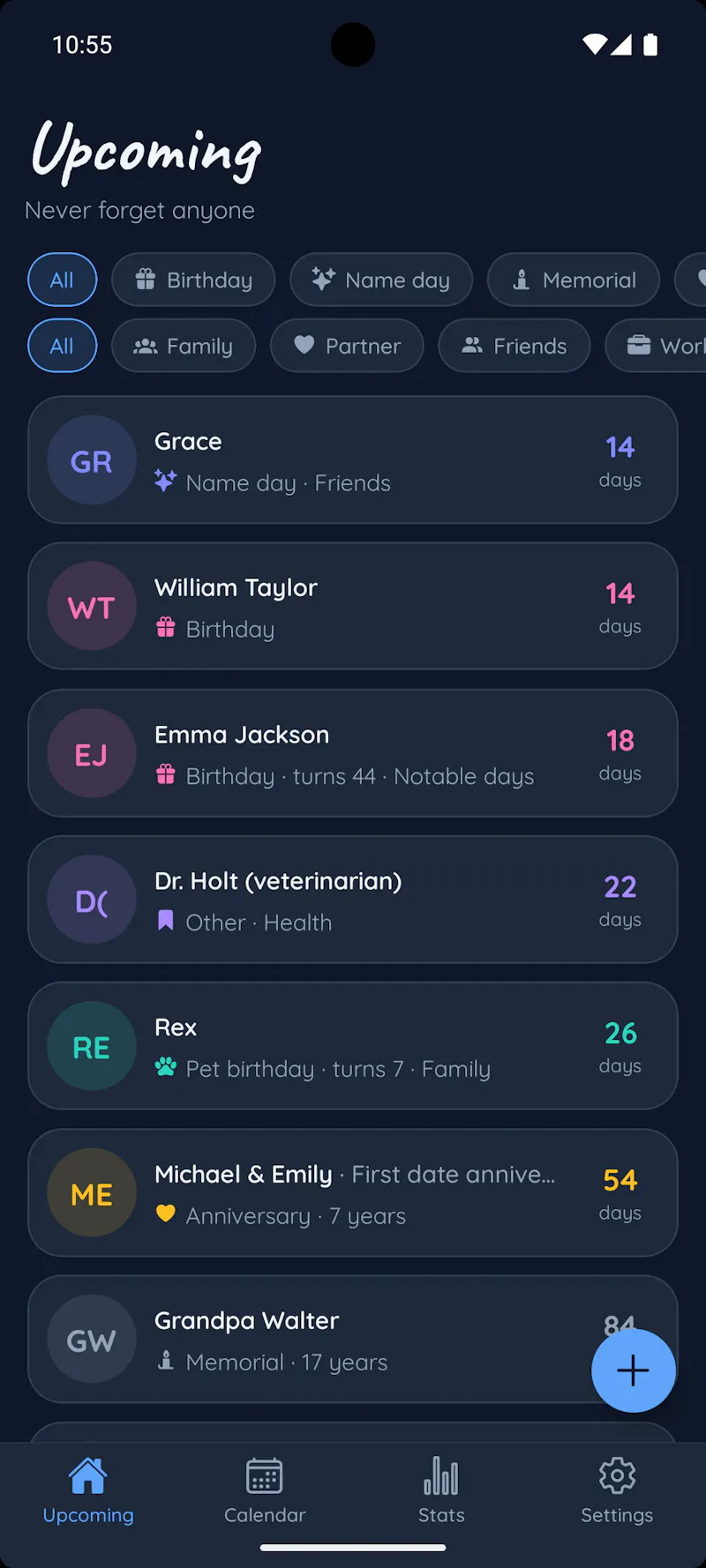 Birthday and Name Day Reminder screenshot 2