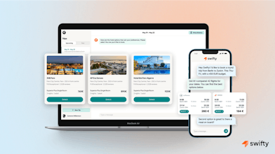 Swifty prenota autonomamente voli e hotel gestendo pagamenti e fatture.