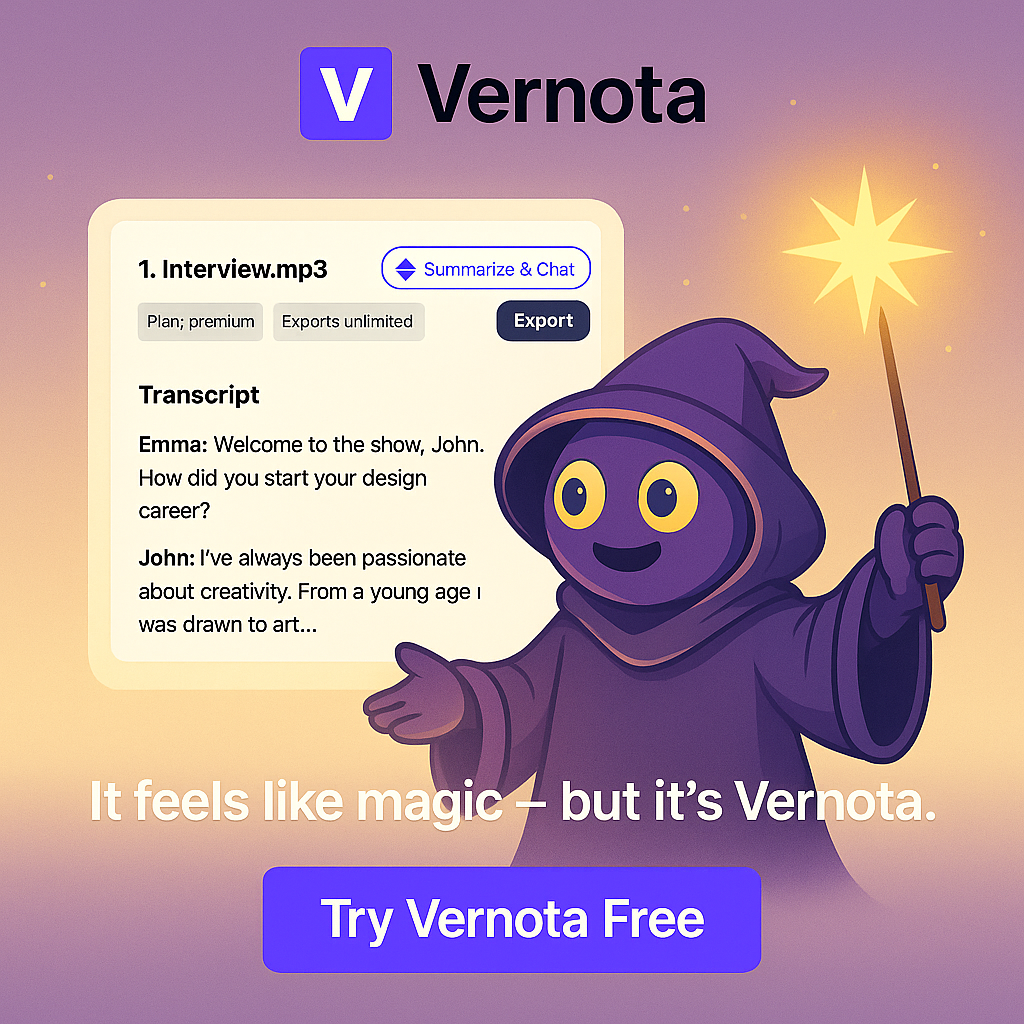 Média Vernota - Transformez l'audio et la vidéo en transcriptions précises. 5