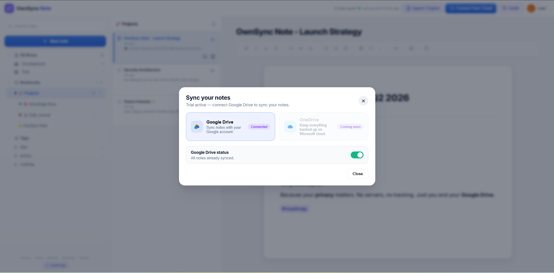 OwnSync Notes gallery image