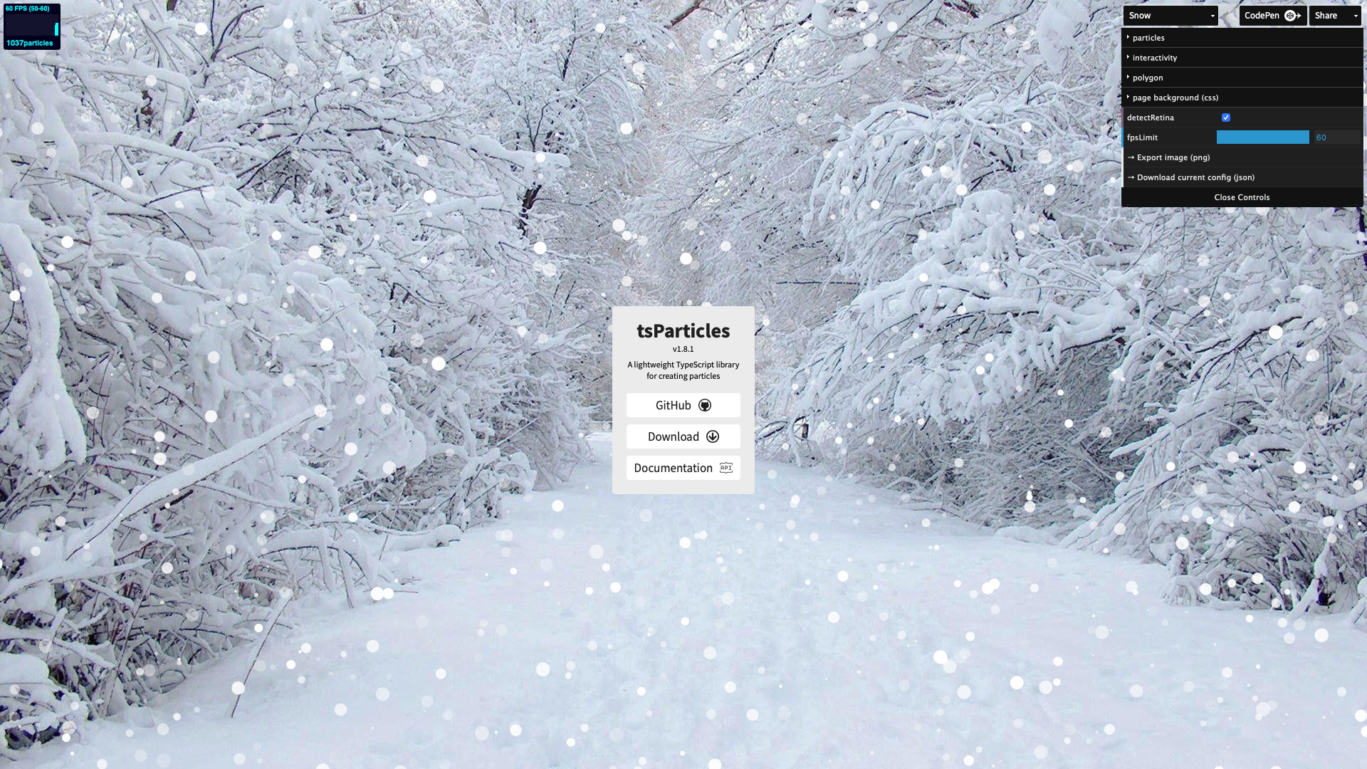 tsParticles gallery image