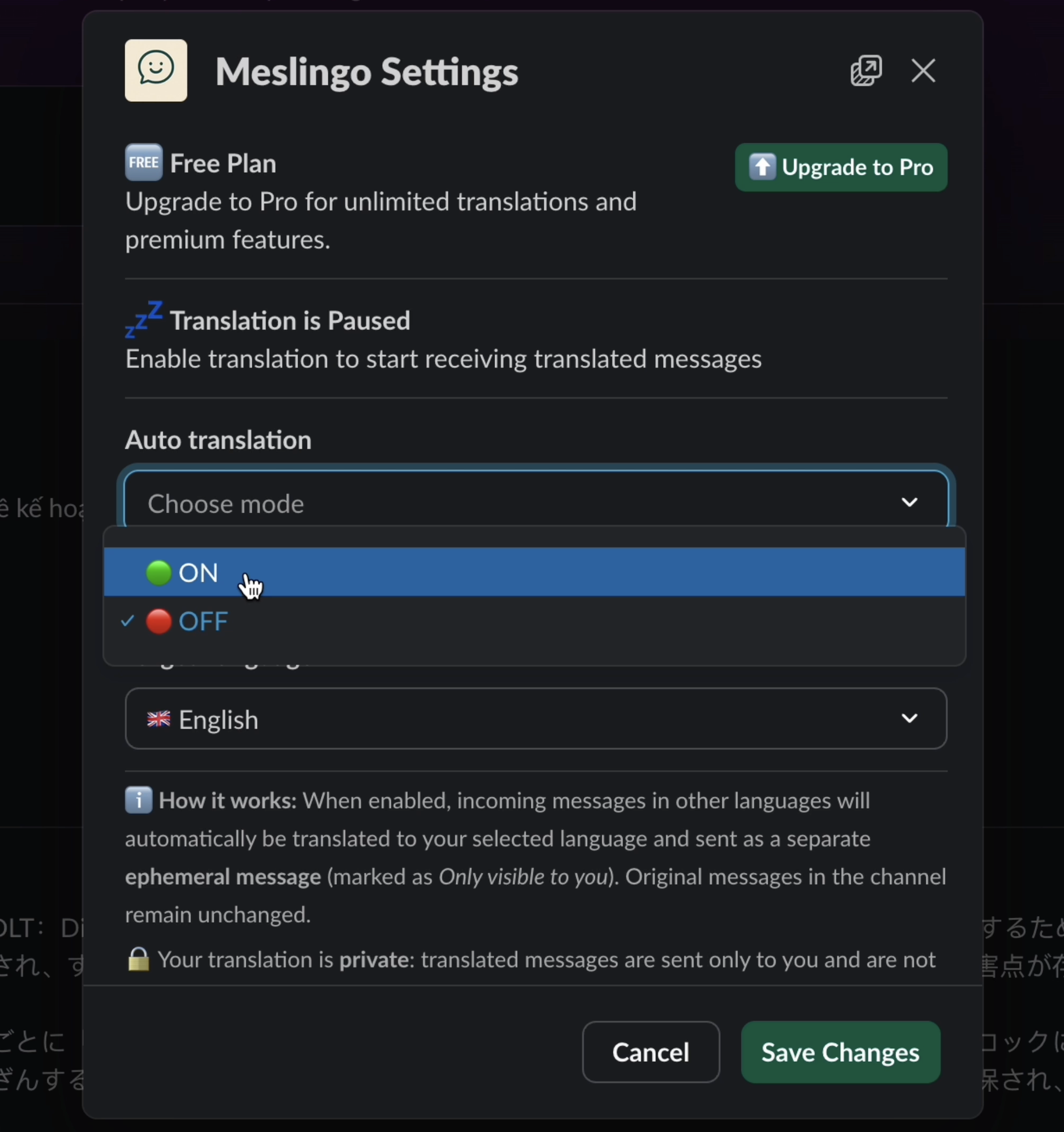 Meslingo Slack App gallery image