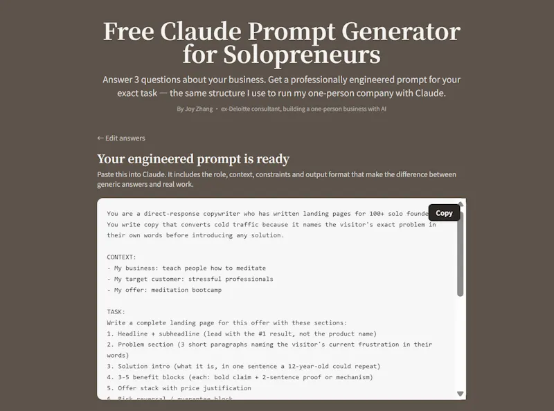 Claude Prompt Generator screenshot 3