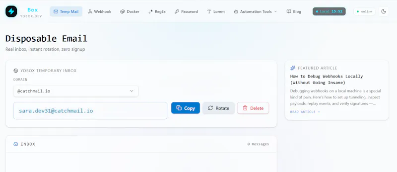 YoBox — Developer Tools & Email screenshot 2