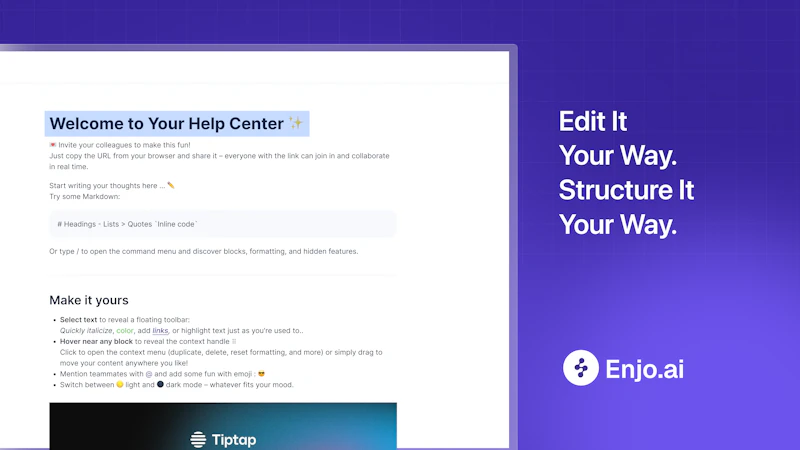 Enjo Help Center screenshot 3