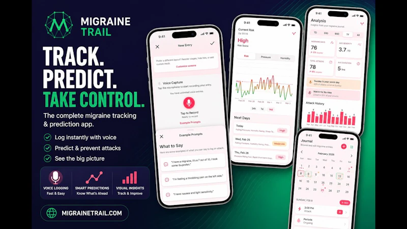 Migraine Trail: Track & AI Voice Log screenshot 1 (video preview)