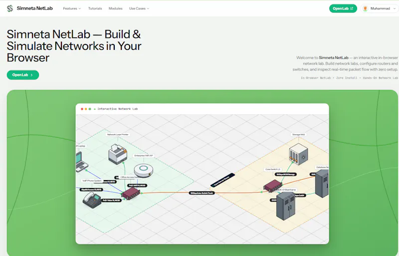 Simneta NetLab screenshot 2