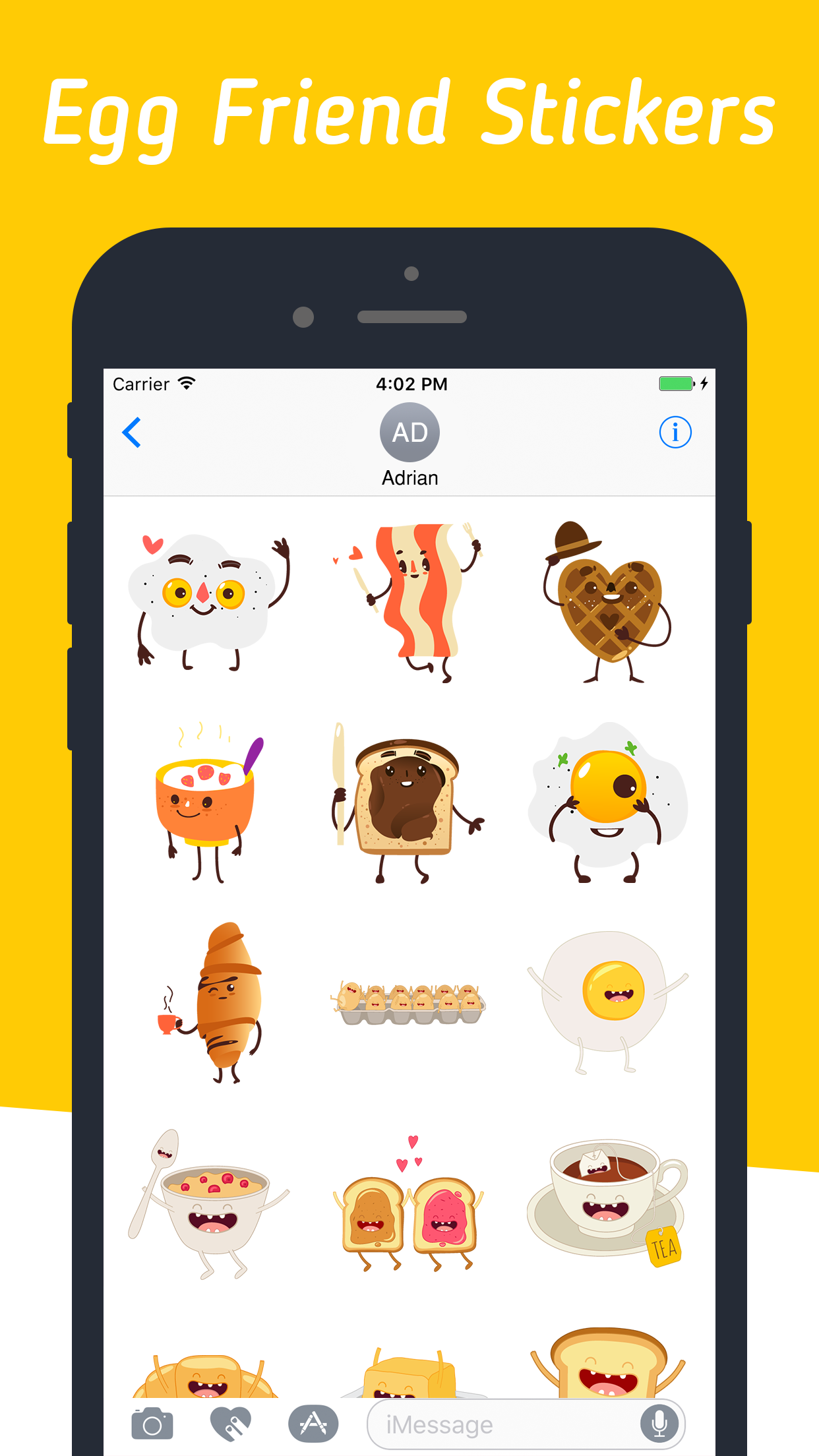 Animated Egg Friends Emoji for iMessage gallery image