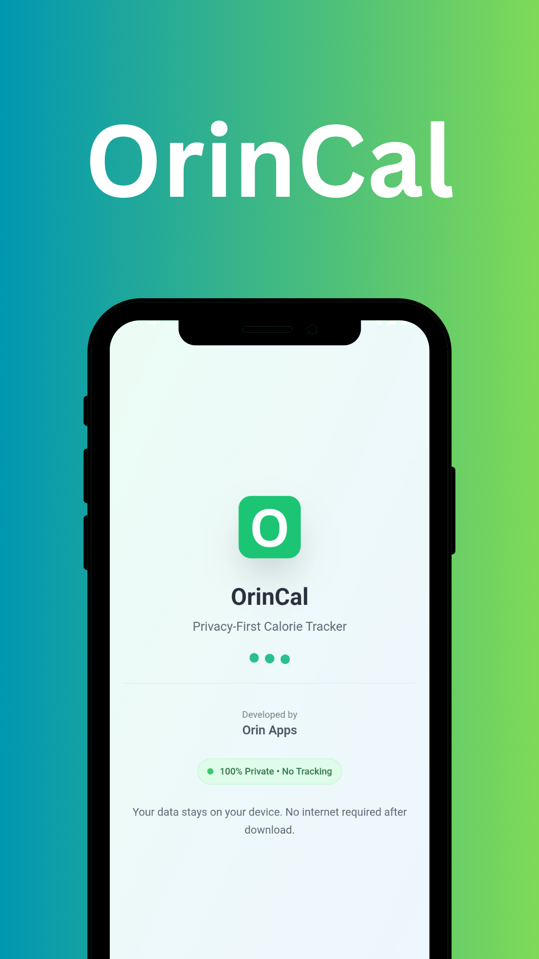 OrinCal - Calorie Tracker - Screenshot 2 showing product features and functionality