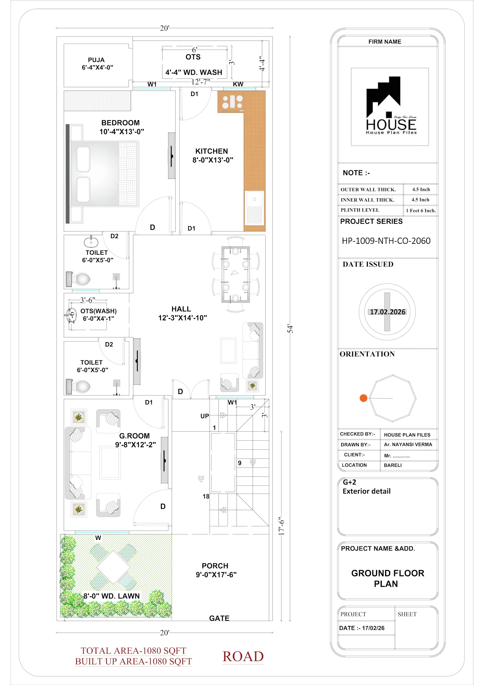 20x54 house plan screenshot 1