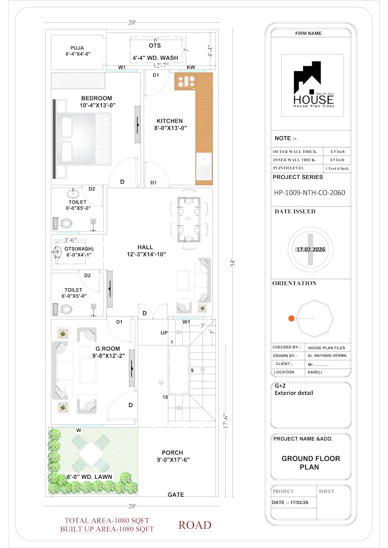 20x54 house plan screenshot 1