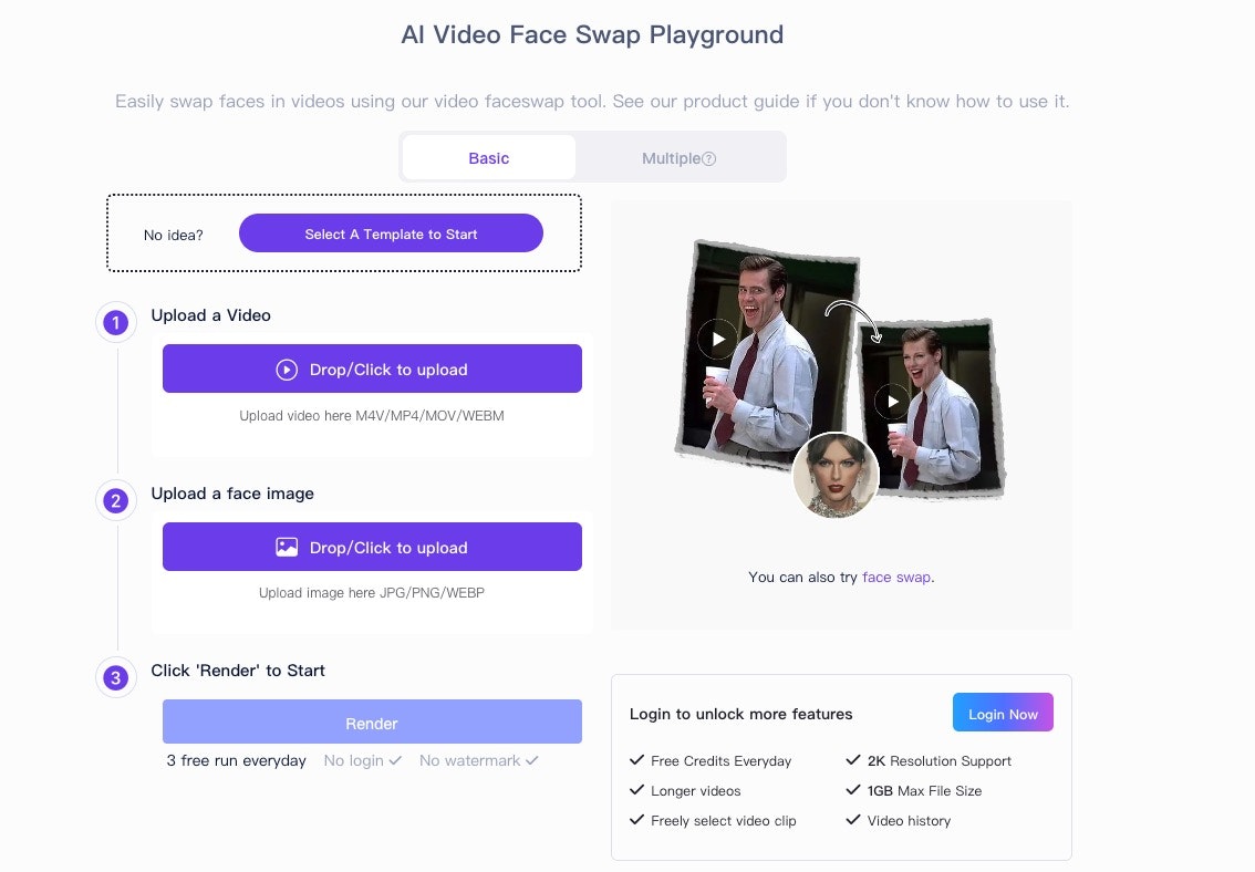 Gratis video -gezicht swap online - Swap gezichten voor elke video online in seconden media 2