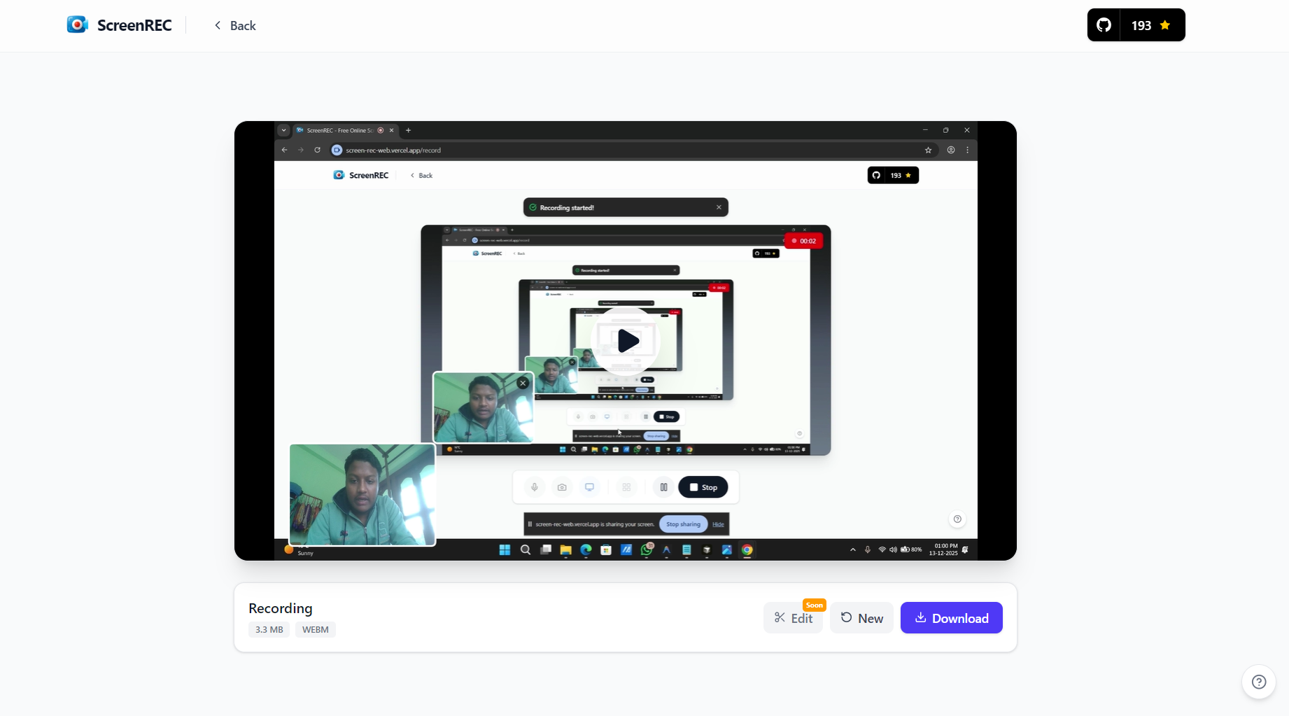ScreenREC - Screenshot 3 showing product features and functionality