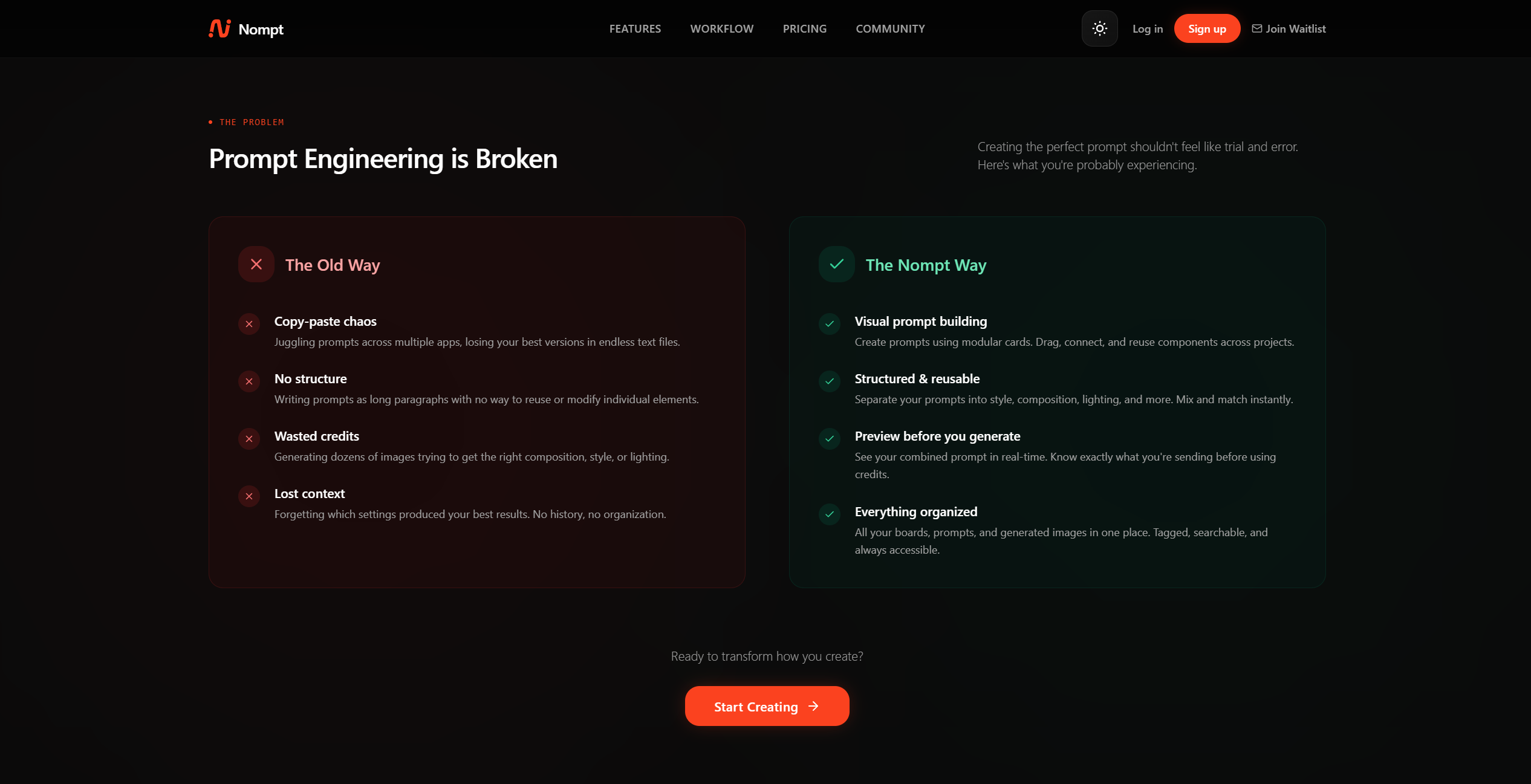 Nompt - Screenshot 2 showing product features and functionality