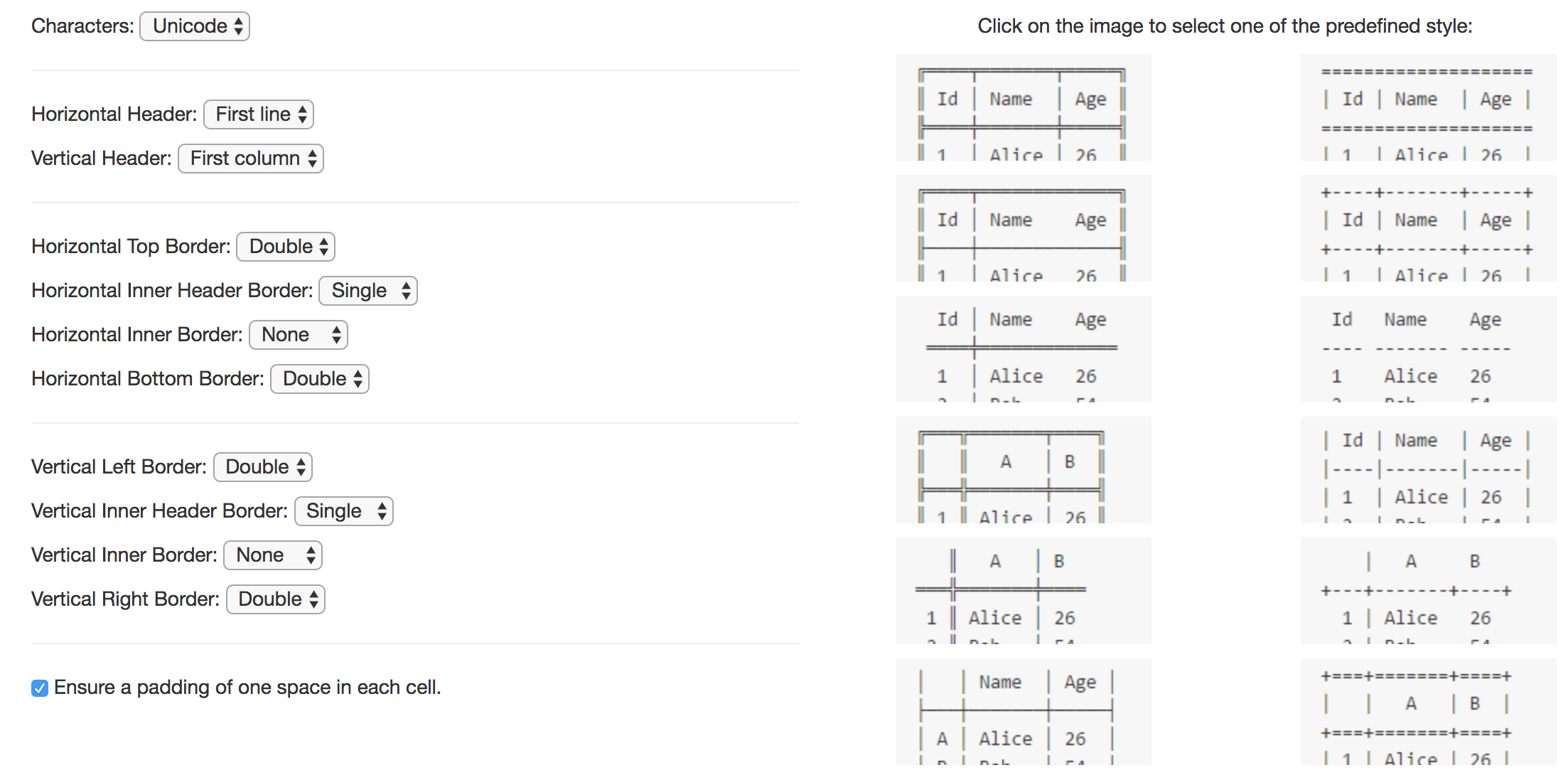 Plain Text Table gallery image