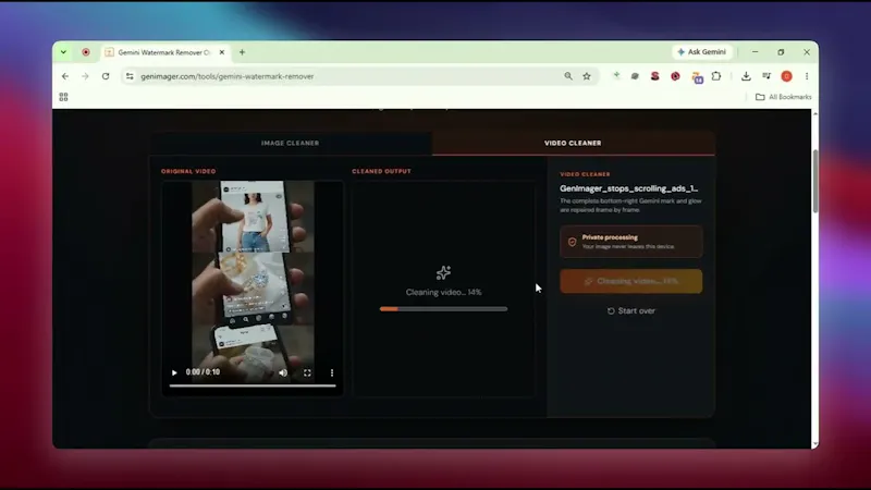 Gemini Watermark Remover by GenImager screenshot 1 (video preview)