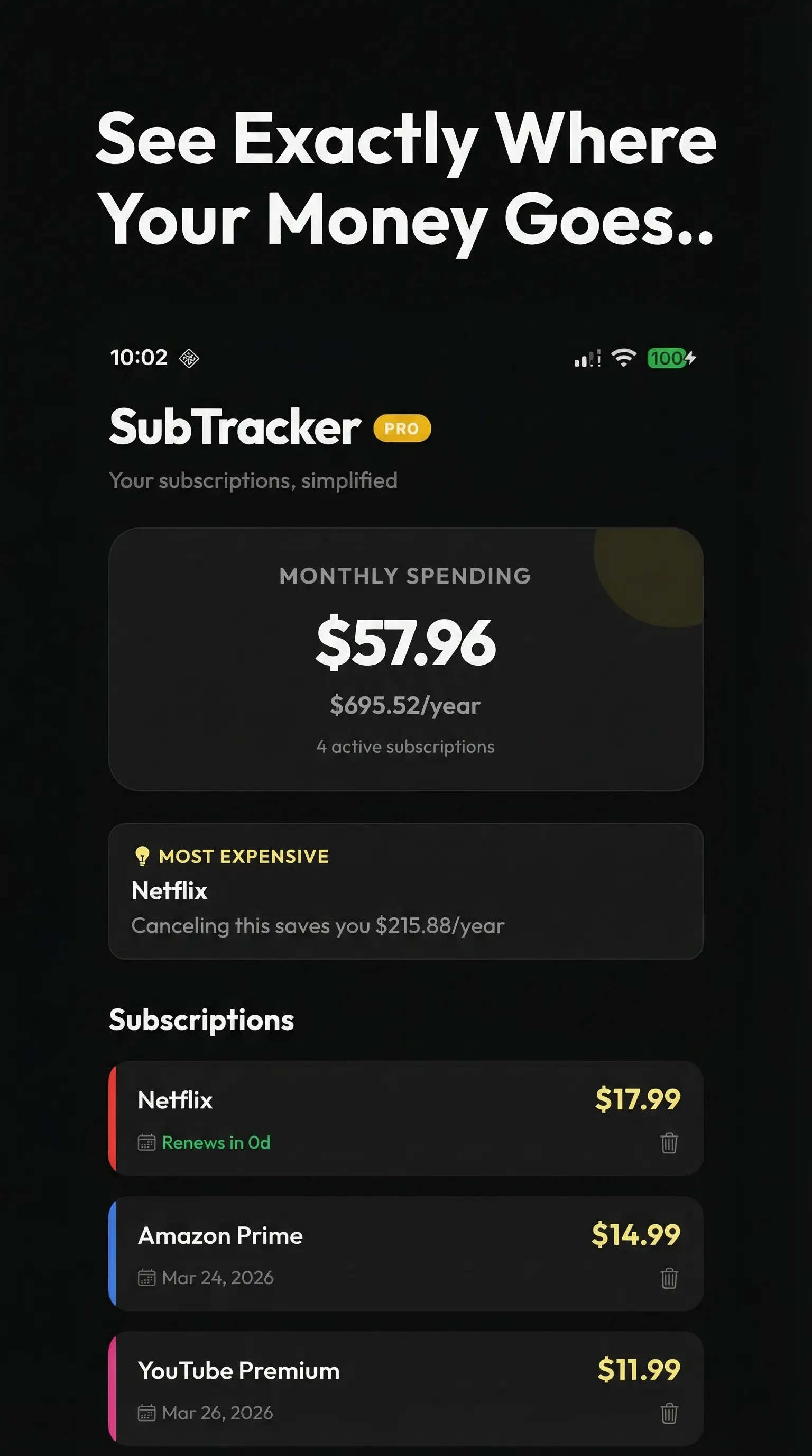 SubTracker 제품 배너
