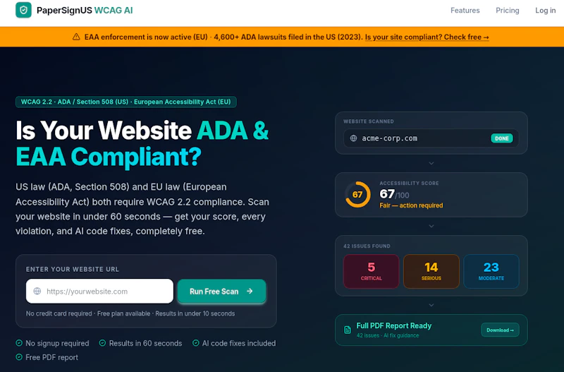 ADA & EAA Compliance screenshot 1