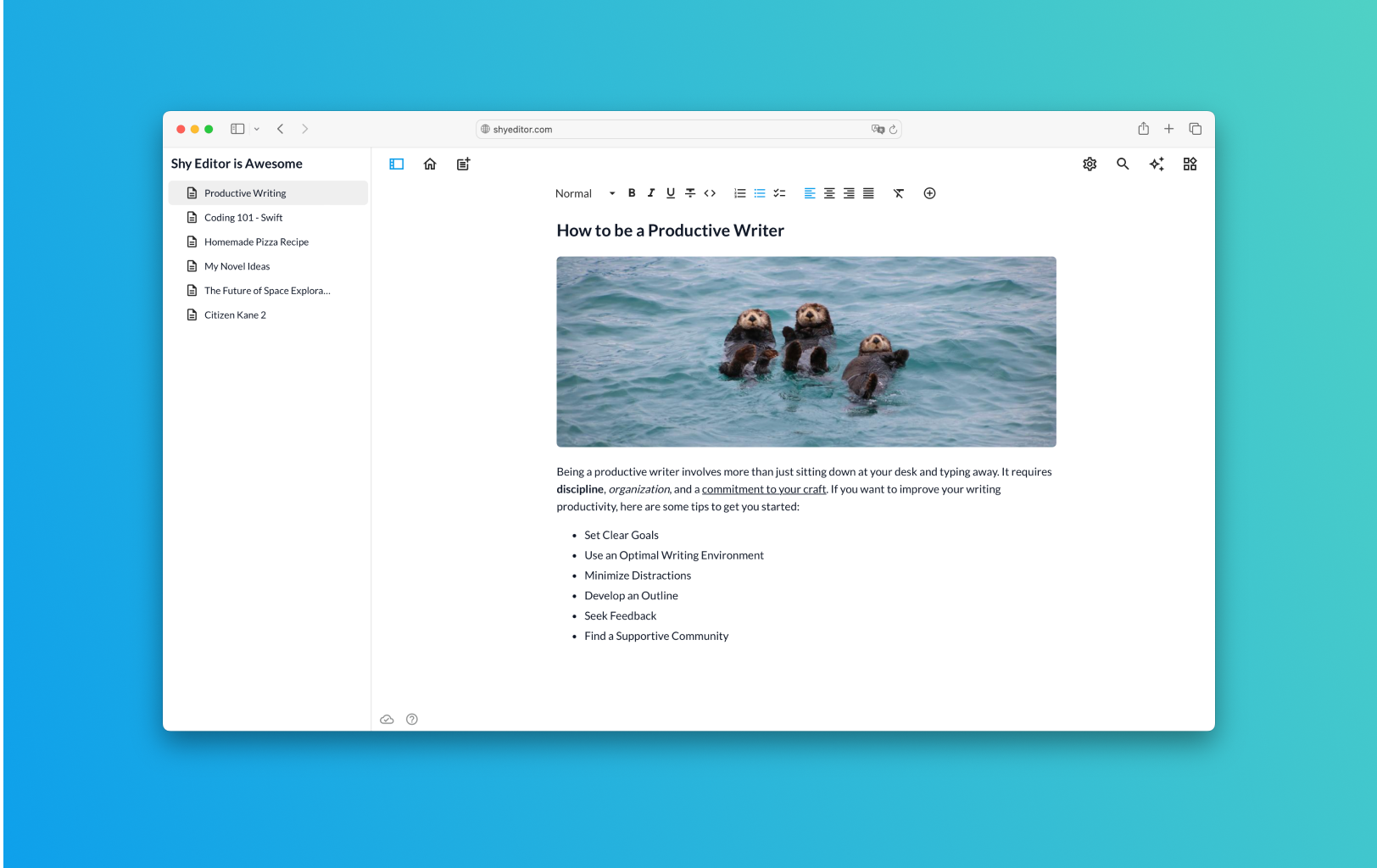 Shy Editor Image