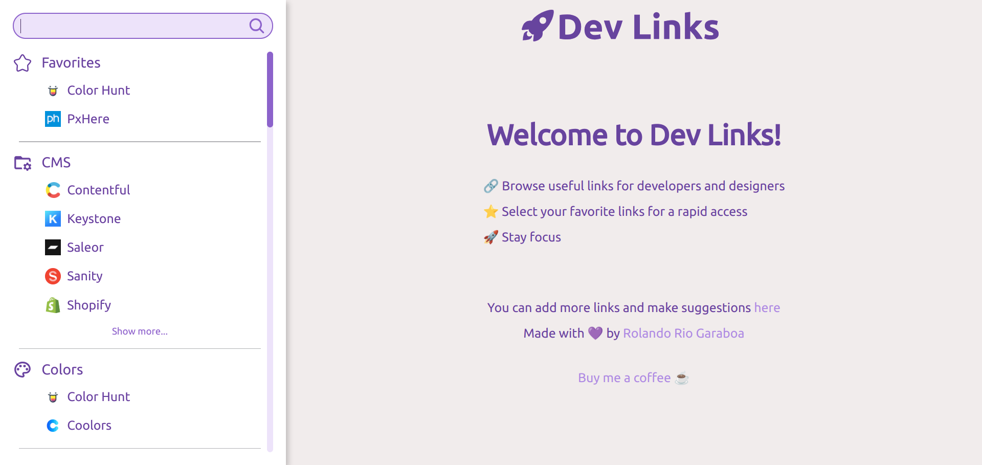 startuptile Dev Links-All links a developer would need