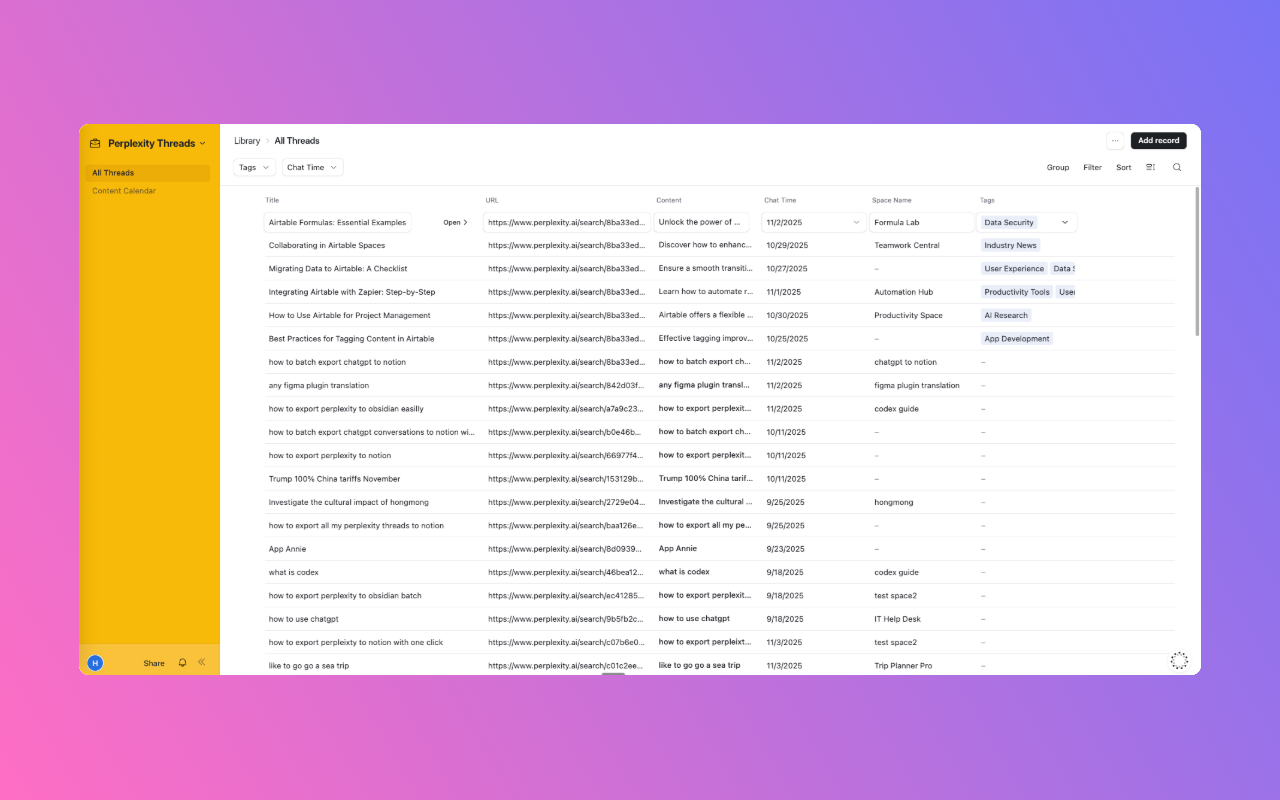 Perplexity to Airtable - Screenshot 3 preview