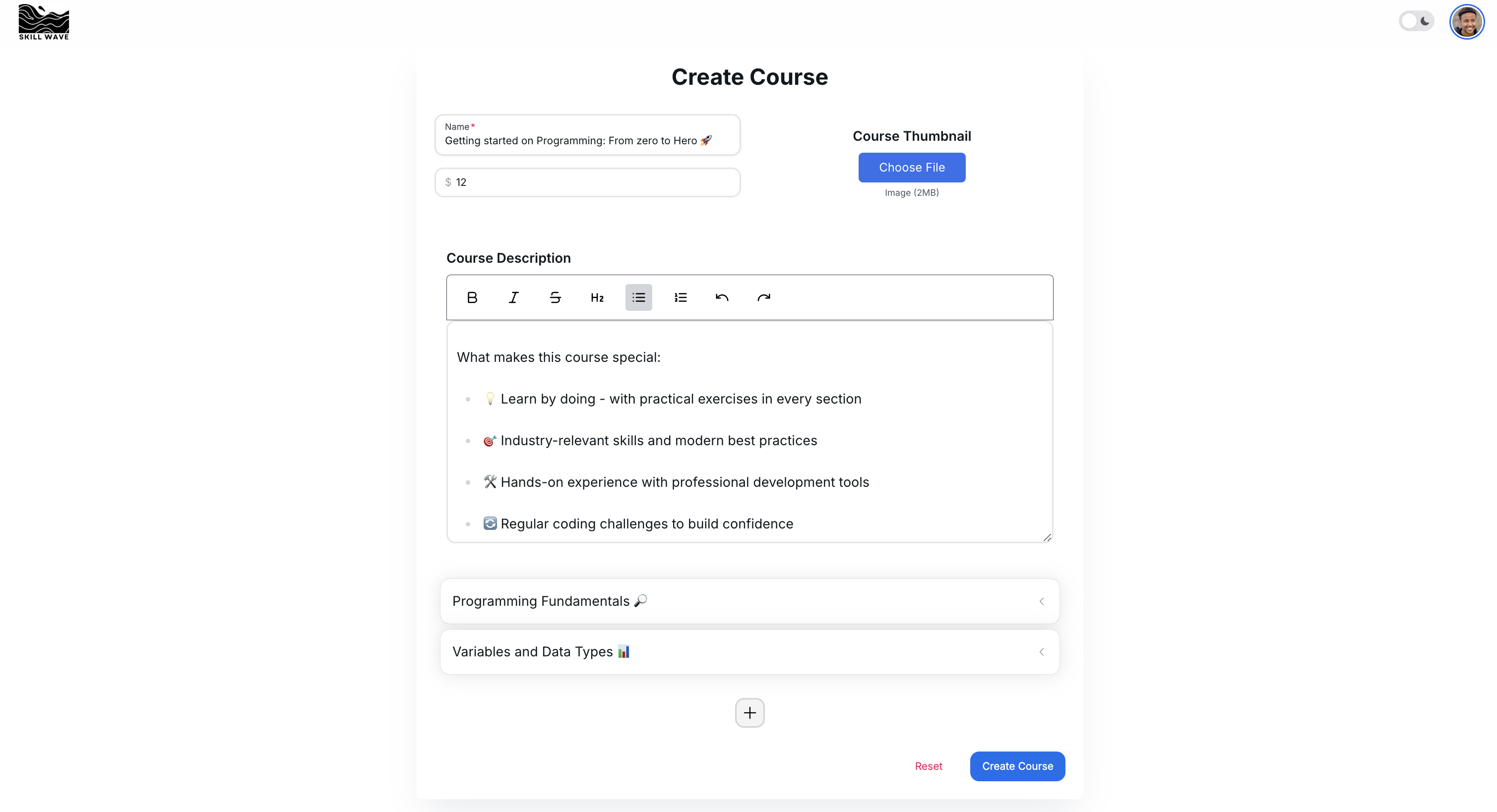 skillwave.io - コースクリエイターのための最新のプラットフォームメディア3