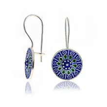 Hand-Painted Enamel Drop Earrings gallery image