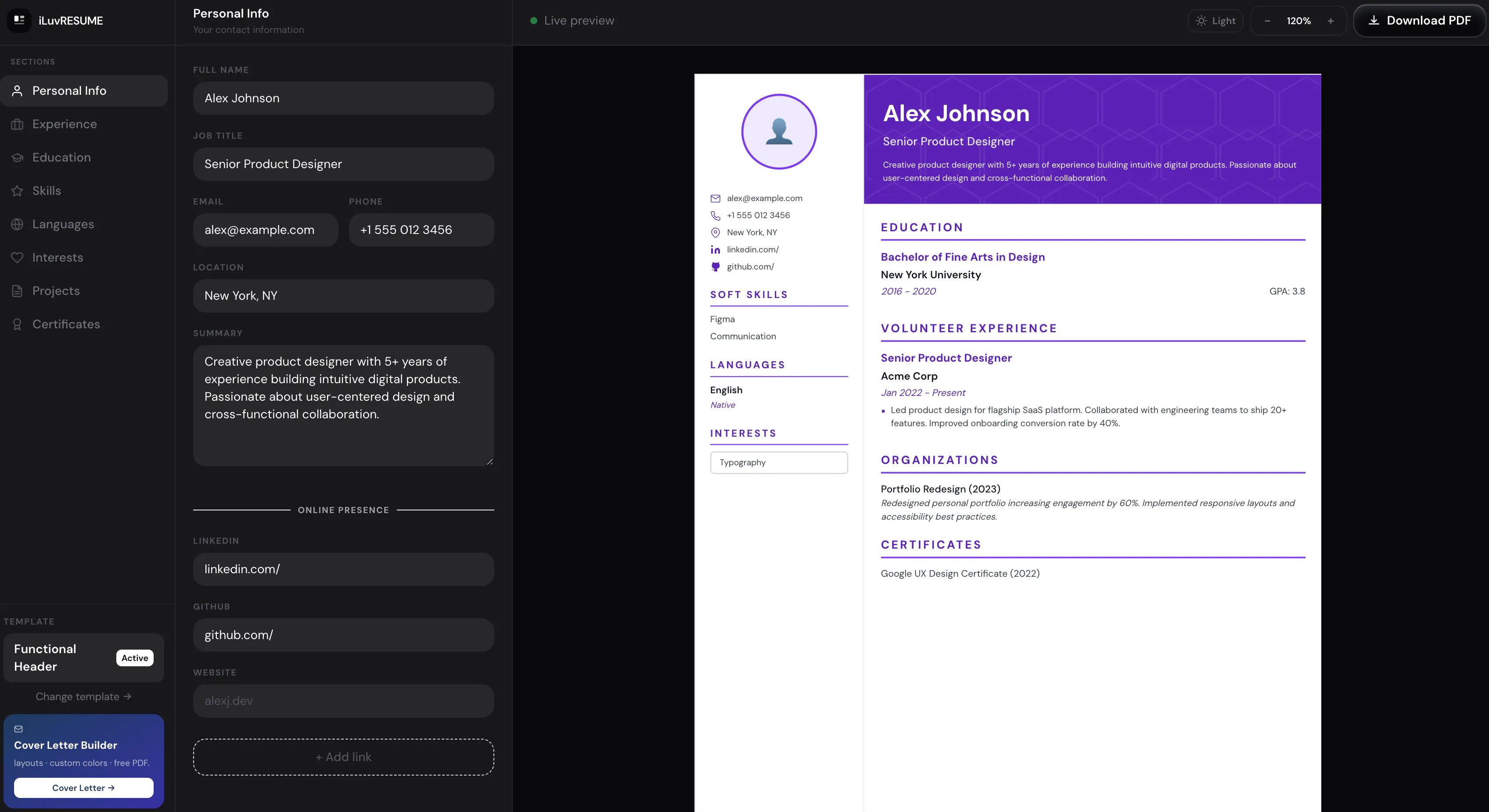 Free Online Resume Builder — iLuvRESUME gallery image