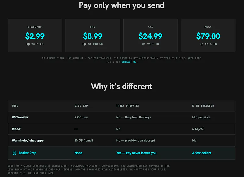 Locker Drop — encrypted file transfers screenshot 4