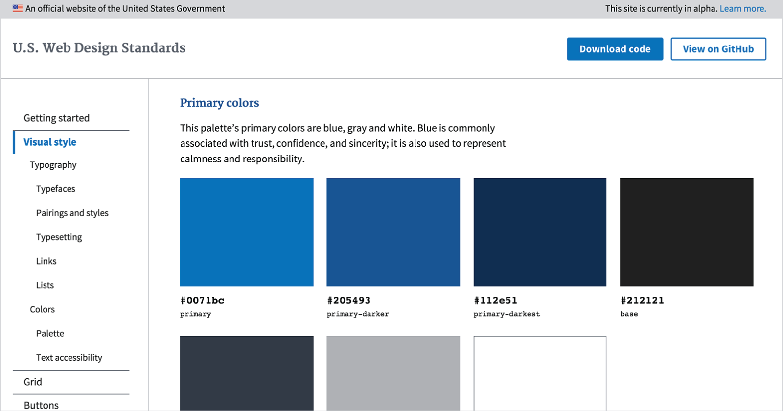 U.S. Web Design Standards