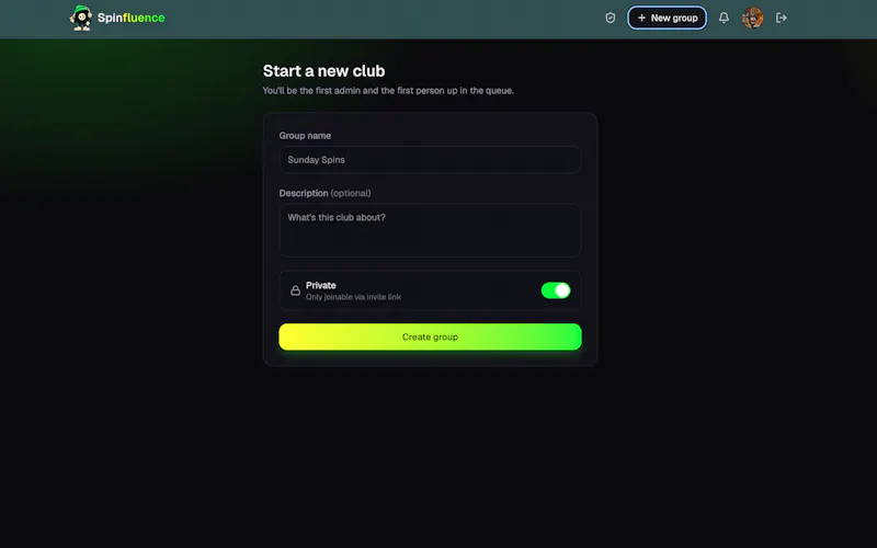 Spinfluence — Album Club screenshot 1