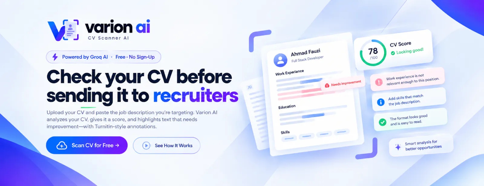 Varion AI | CV Scanner screenshot 1