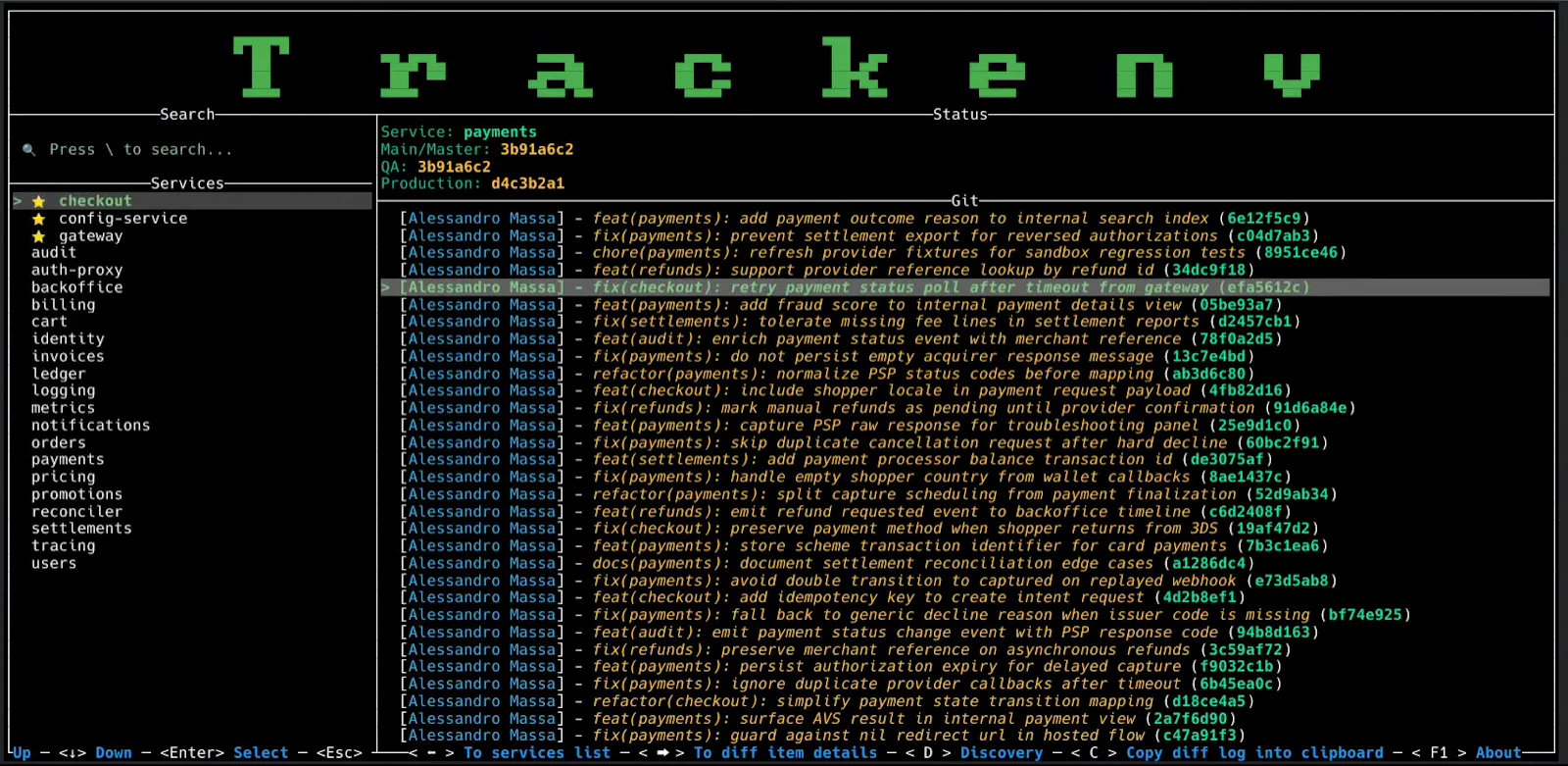 Trackenv screenshot 2