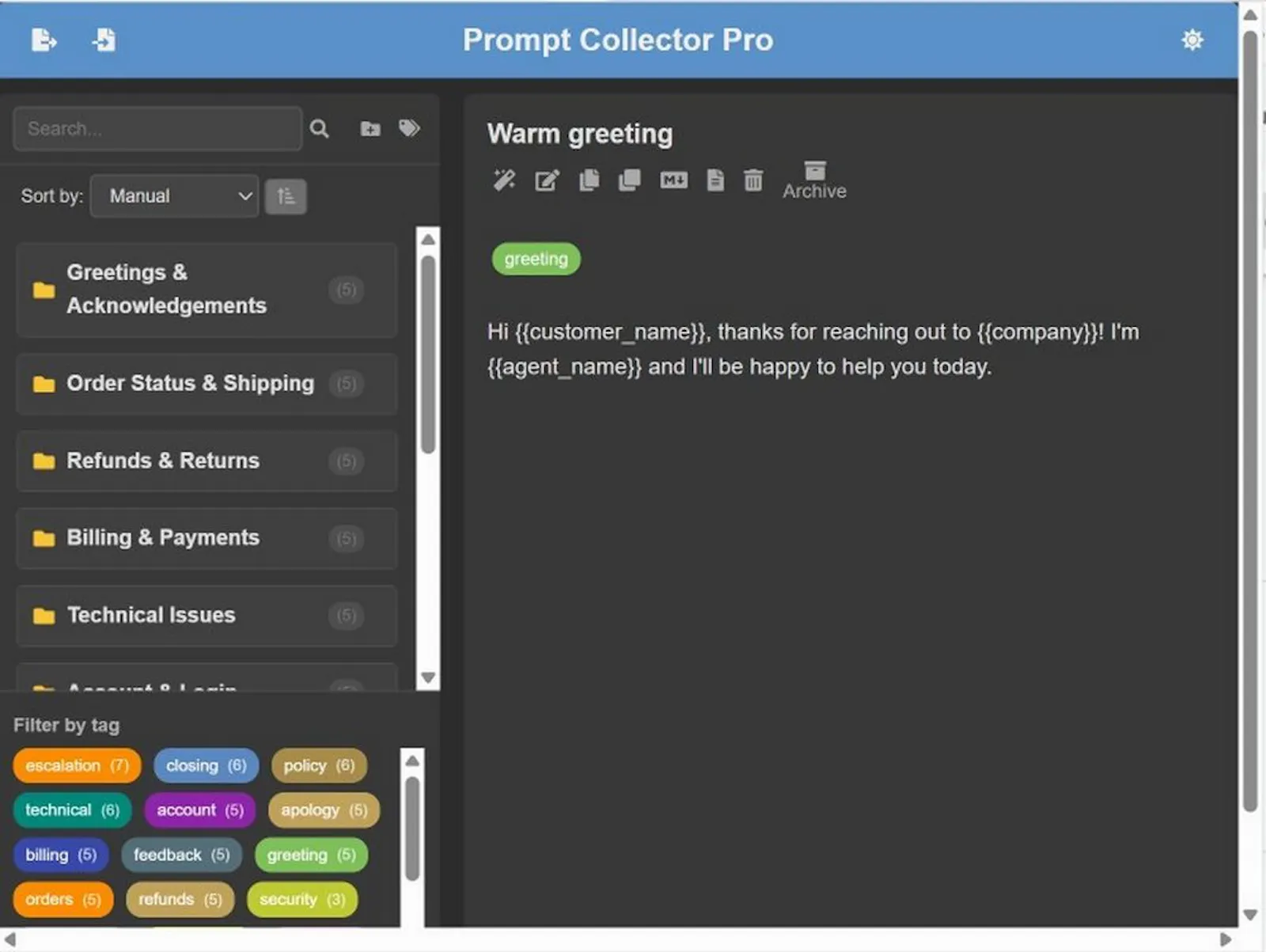Type a shortcut, insert any saved text screenshot 1