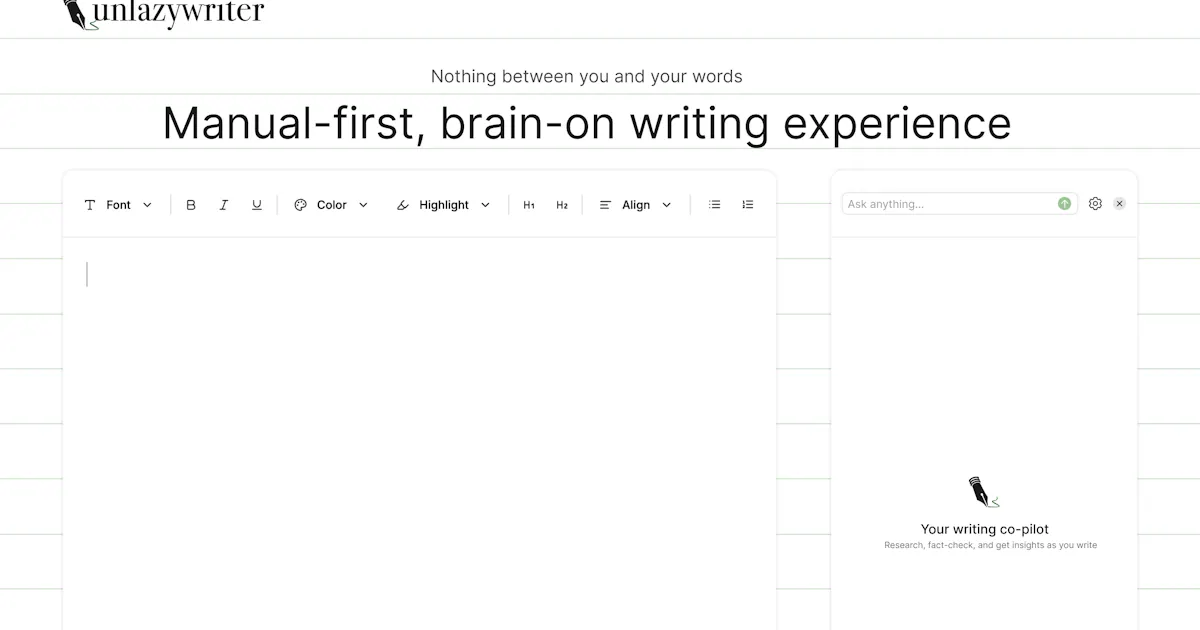 Unlazy Writer