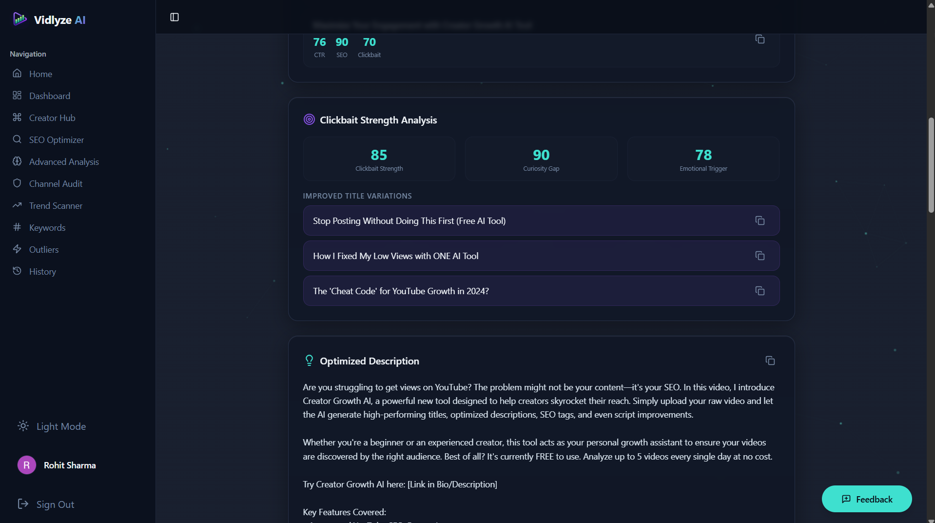 CREATOR GROWTH AI - Screenshot 5 showing product features and functionality