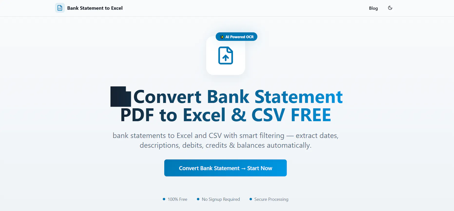 Financial AI data extraction tool 제품 배너