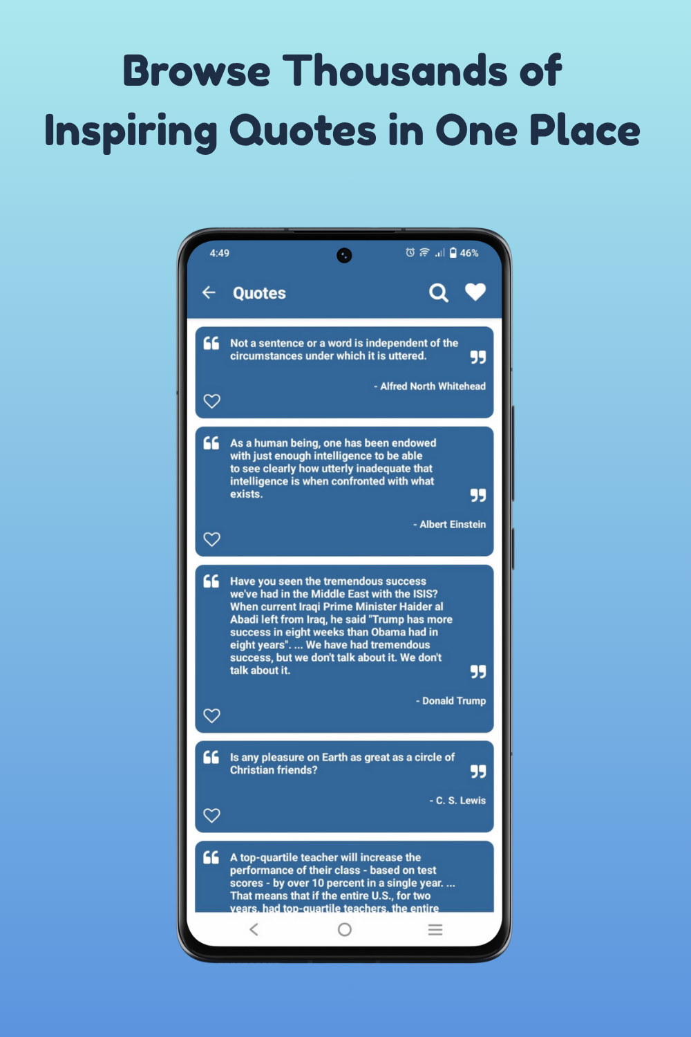 Word Wisdom - Famous Quotes - Screenshot 2 showing product features and functionality