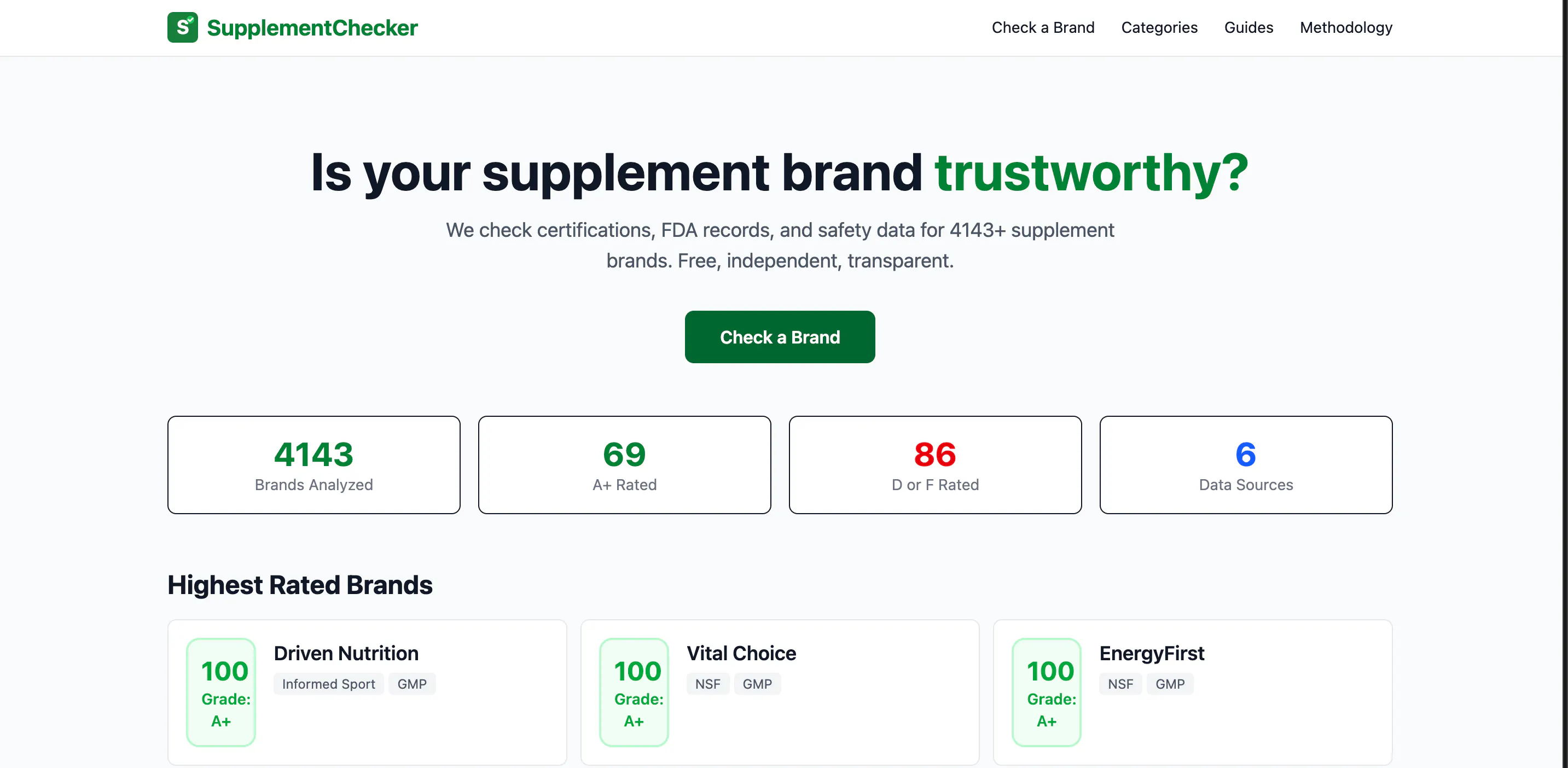 SupplementChecker 제품 배너