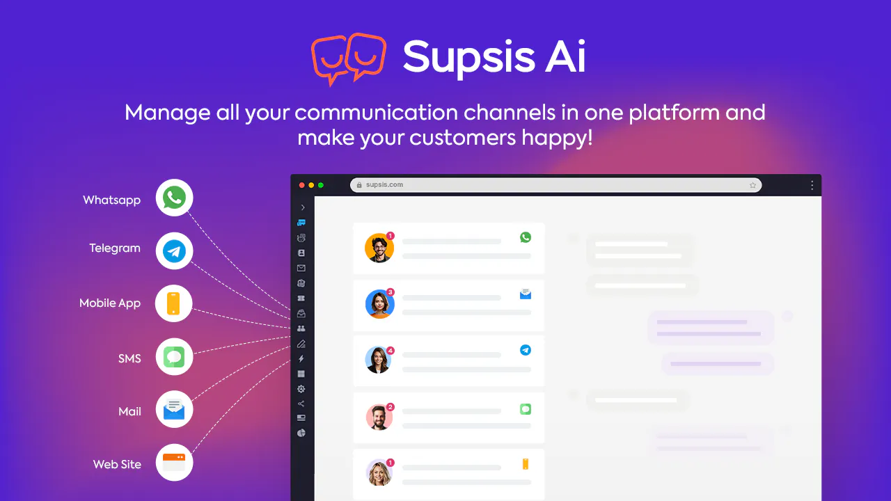Supsis Live support system and Chatbot gallery image