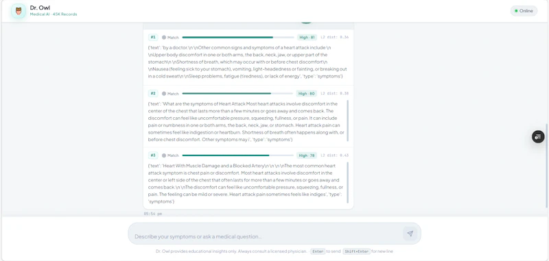 Dr. Owl: High-Speed Medical RAG AI screenshot 3