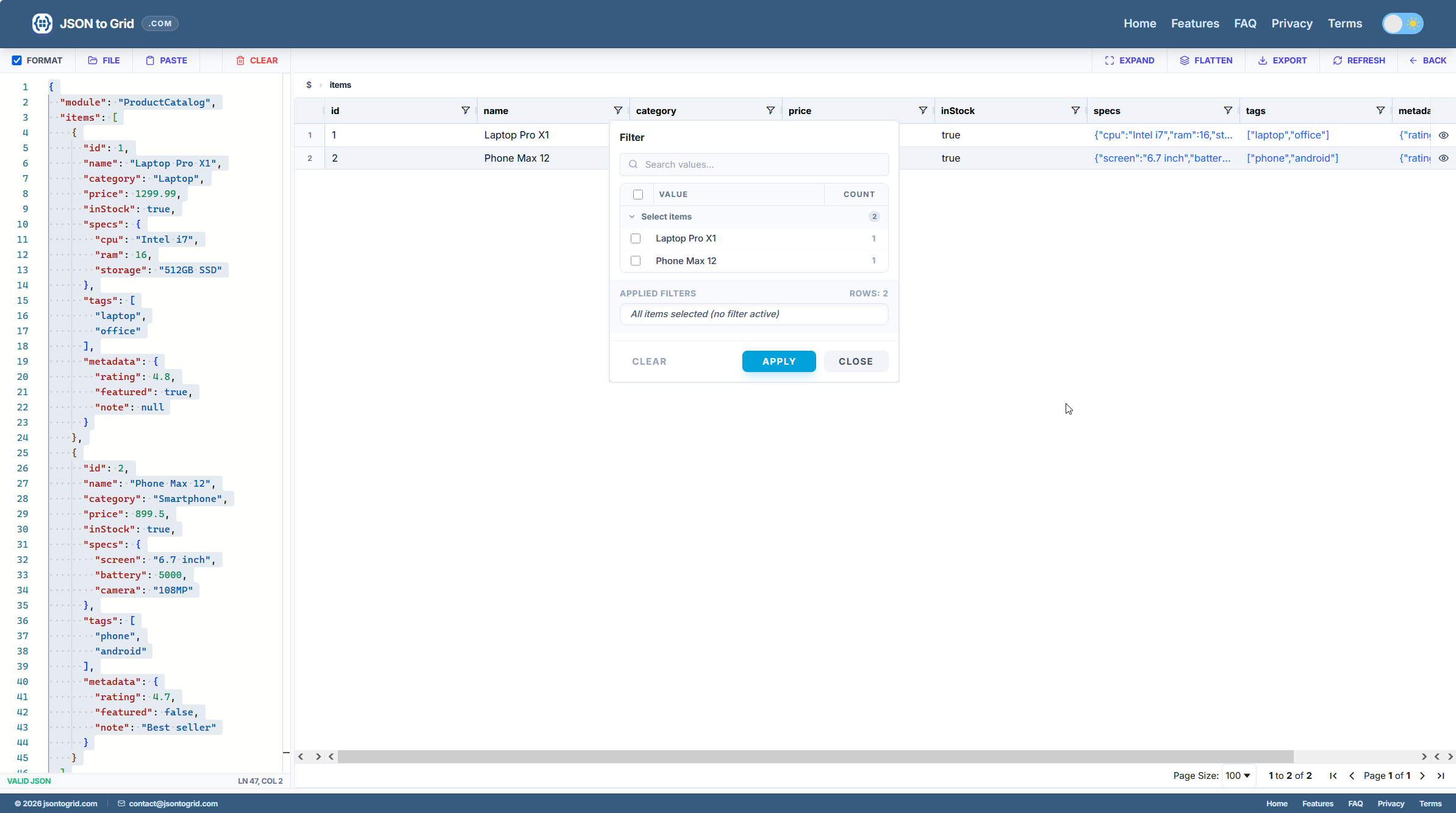Json To Grid gallery image