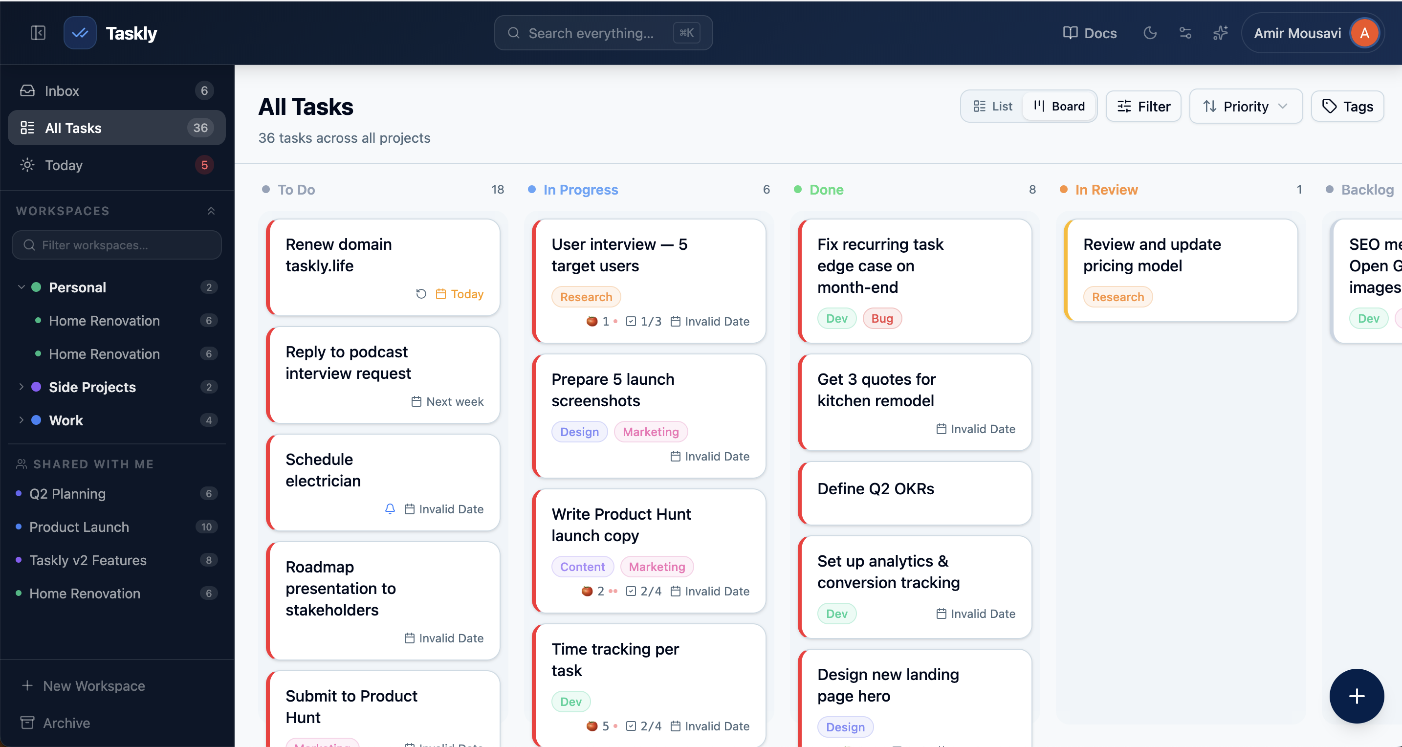 Taskly - Main product screenshot demonstrating key features and user interface