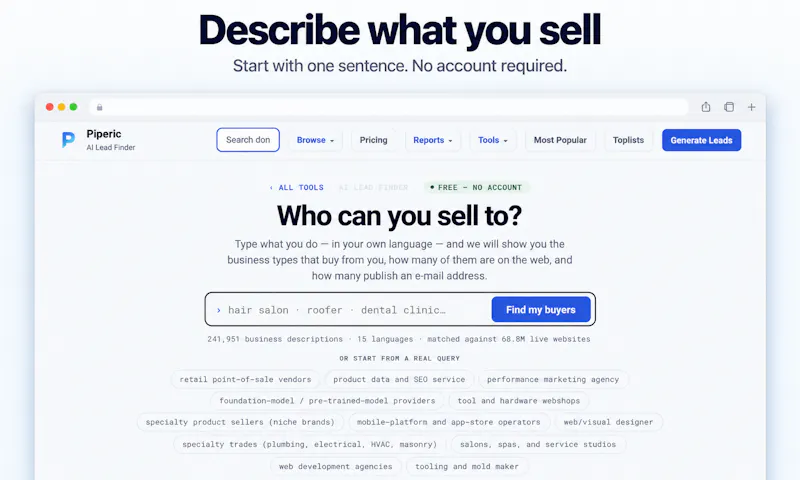Piperic AI Lead Finder screenshot 2