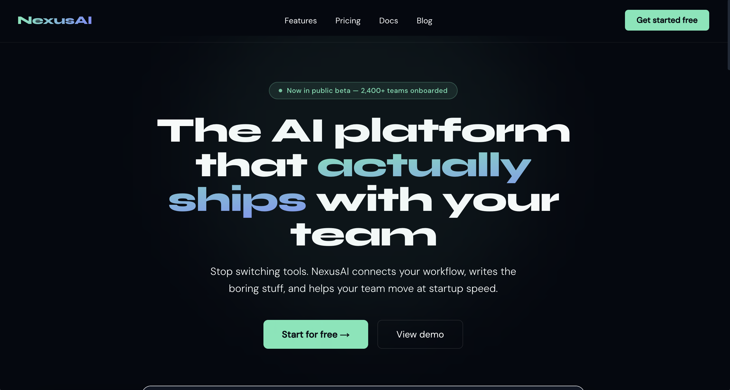 NexusAI SaaS Landing Page Template gallery image