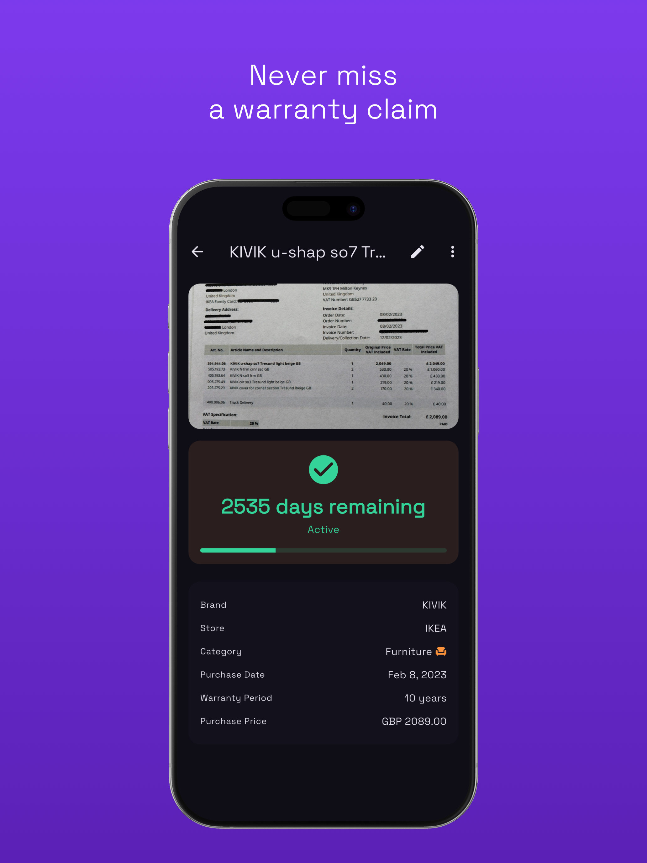WarrantyVault - Receipt Keeper gallery image