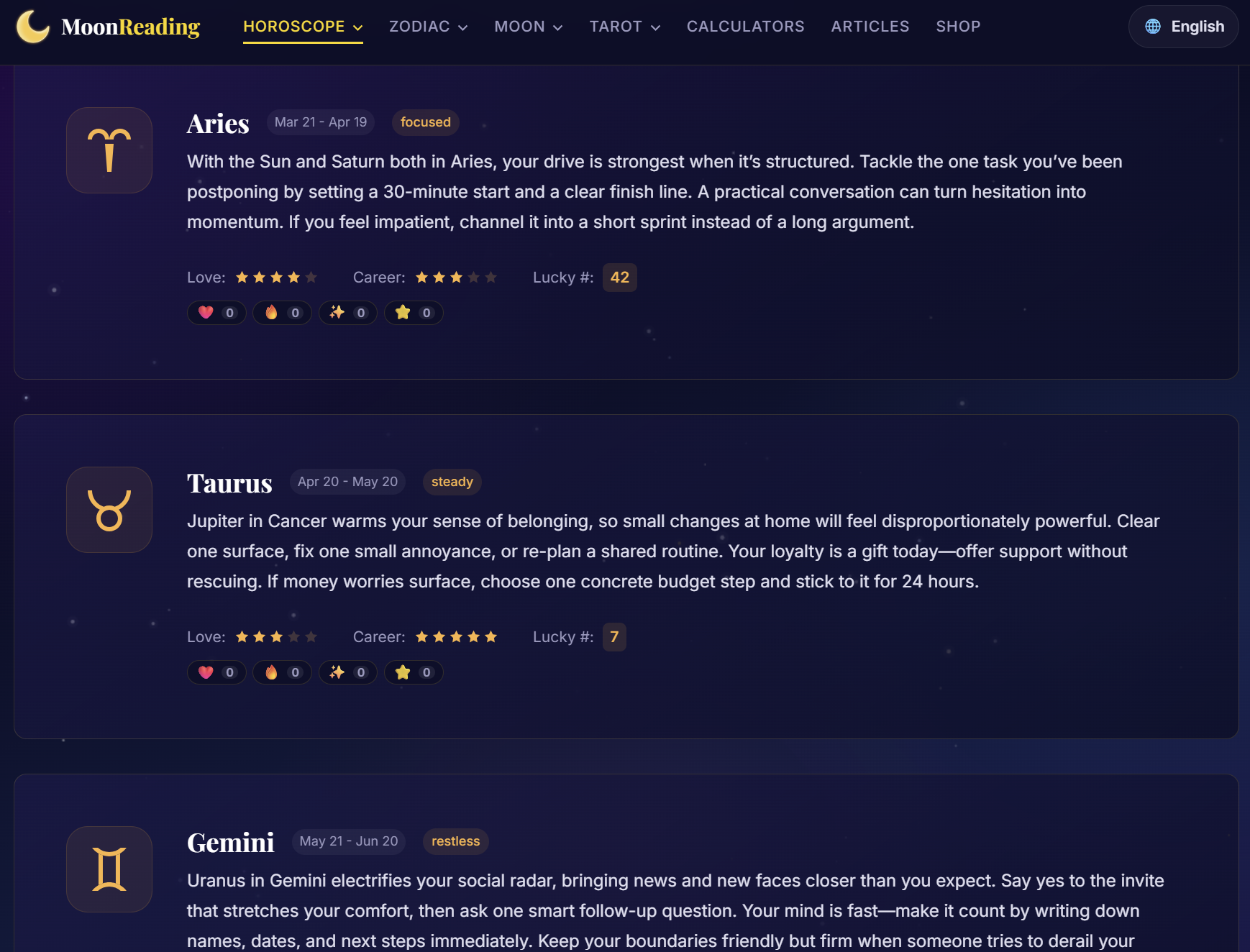 MoonReading.net gallery image