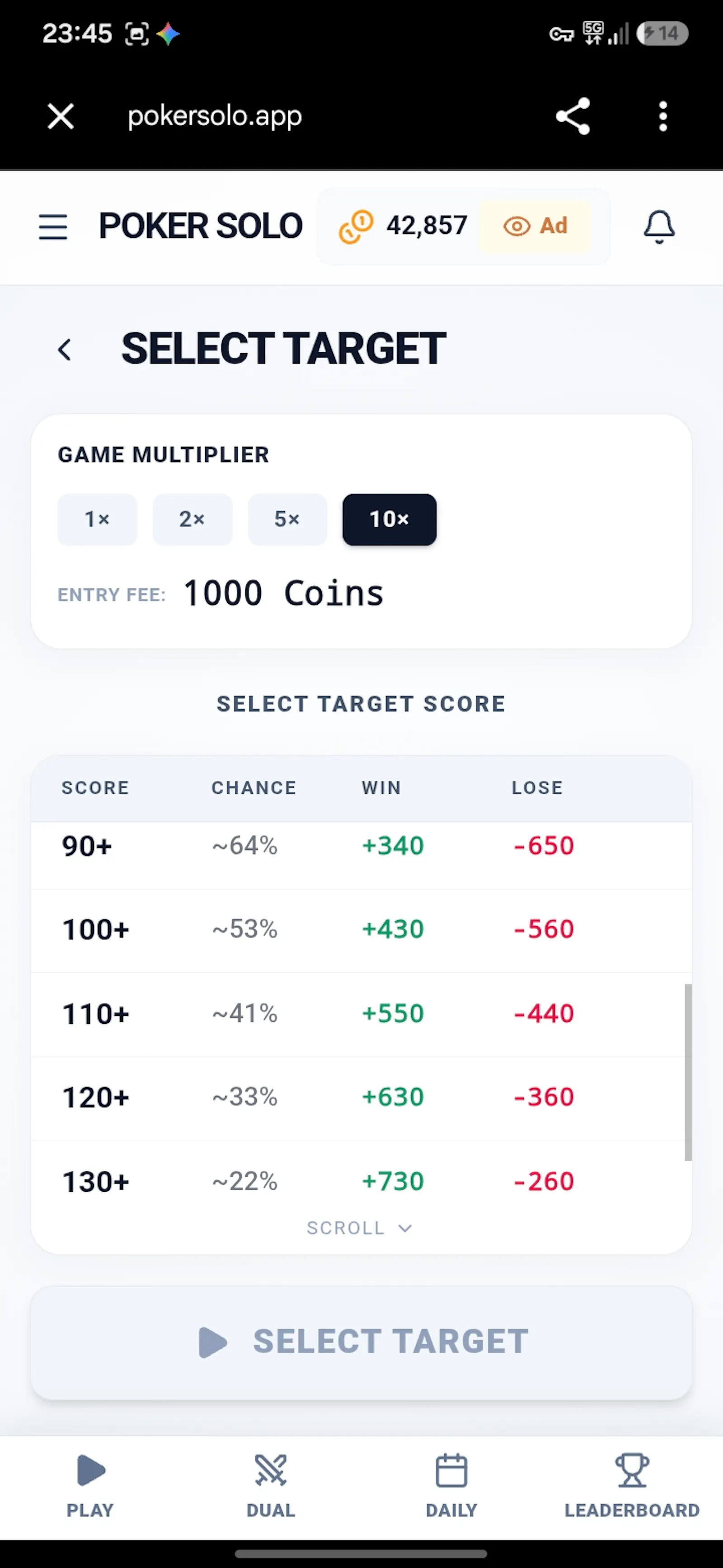 PokerSolo screenshot 1